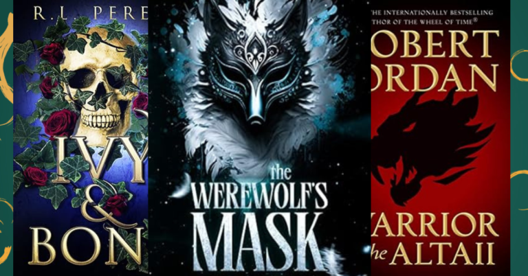 Image featuring the werewolf's mask, ivy and bone, and warrior of the altaii covers