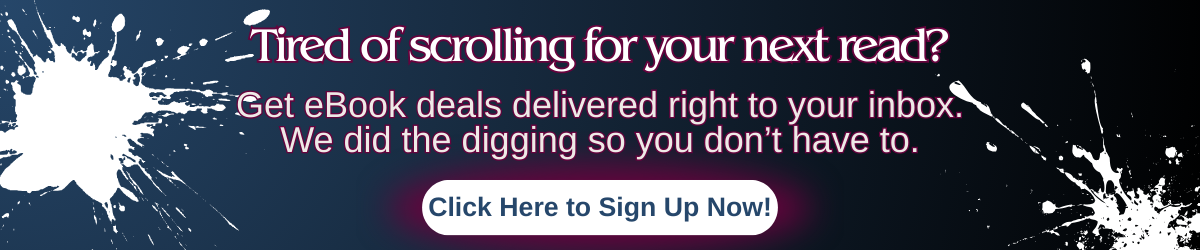 Graphic banner with text promoting daily eBook deals and a sign up button.