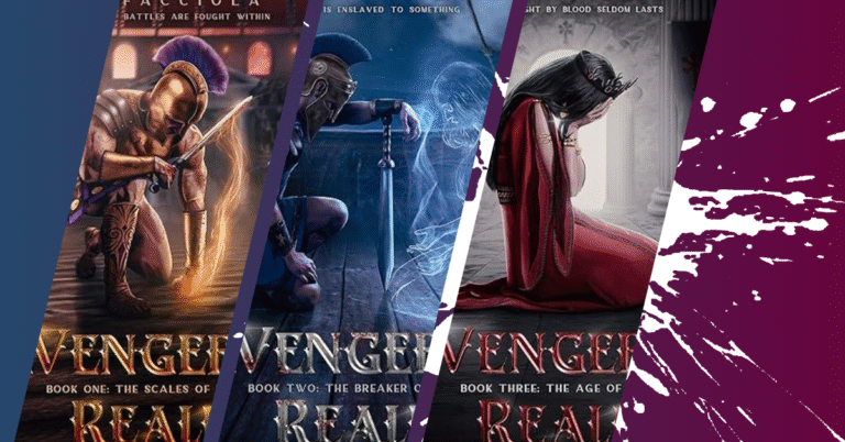 Covers of the Vengeance of Realm fantasy series by Tim Facciola