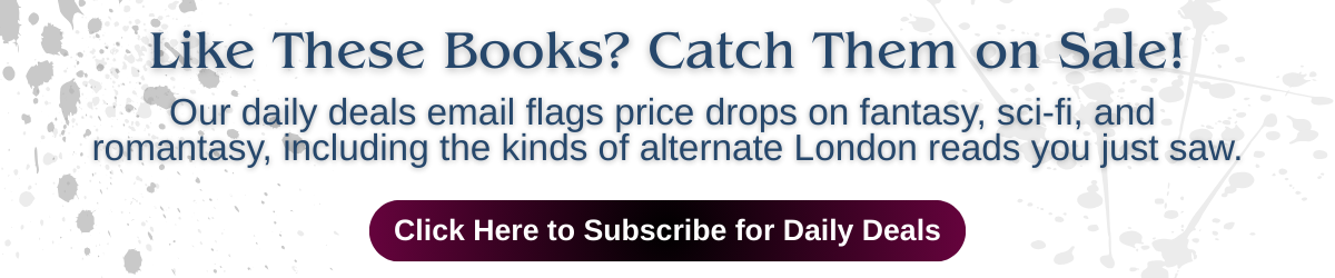 Promotional banner encouraging readers to sign up for daily Kindle ebook deals related to fantasy and science fiction books.
