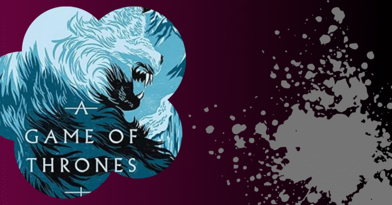 Book cover of A Game of Thrones promoting epic fantasy books like Game of Thrones.