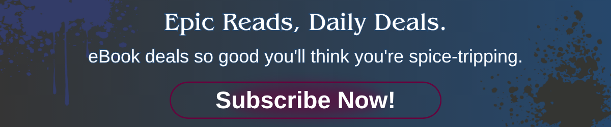 Banner prompting subscription to daily ebook deals with humorous reference to spice from Dune