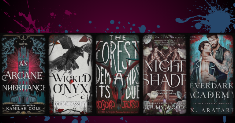 Book covers for dark academia romance novels featuring secret societies, gothic campuses, and dangerous attraction themes