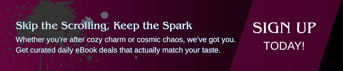 Apropos Books newsletter banner with text ‘Skip the Scrolling, Keep the Spark’ and ‘Sign Up Today’ on a maroon background.