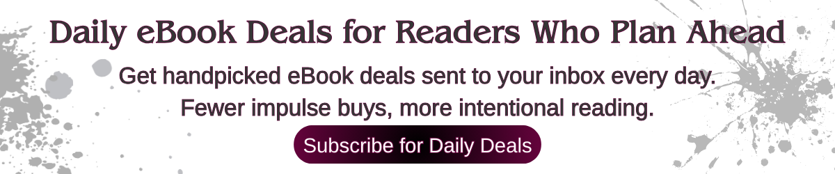 Newsletter signup banner reading “Daily eBook Deals for Readers Who Plan Ahead” with a subscribe button