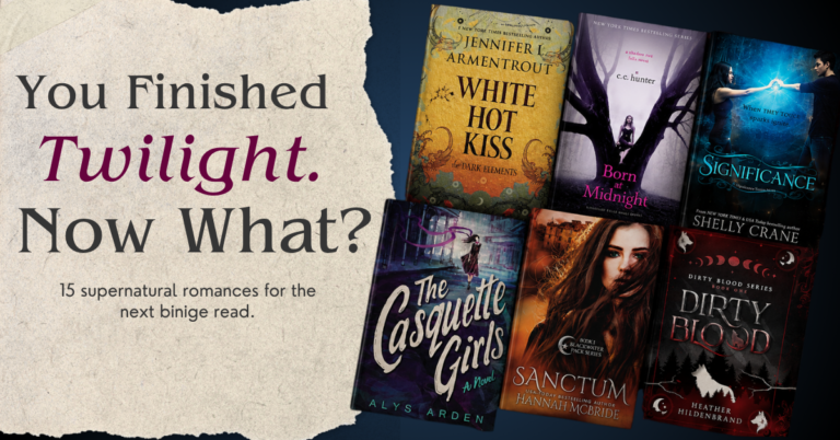 Paranormal romance book covers recommended for readers looking for books like Twilight.