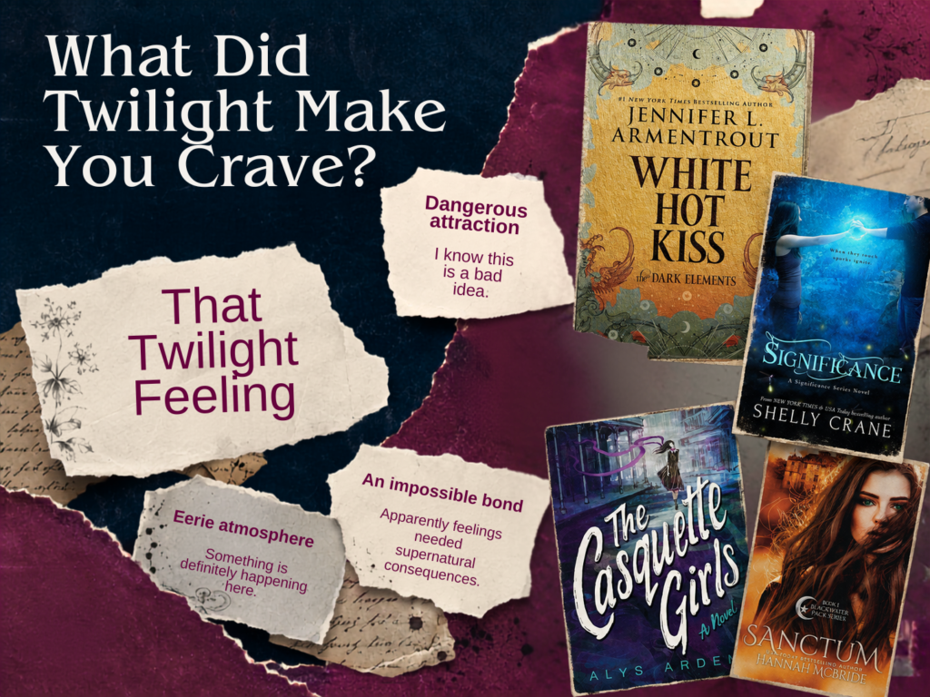 Reader guide to books like Twilight based on dangerous attraction, hidden worlds, supernatural bonds, and eerie atmosphere.