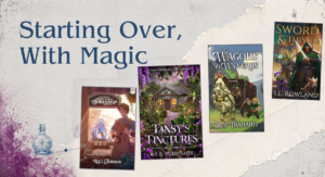Covers of cozy fantasy books about healing, friendship, and beginning again.