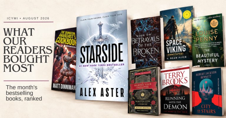 August 2026 bestselling books featuring top book covers purchased by Apropos Books readers
