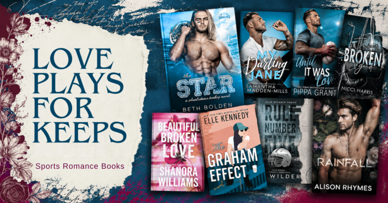 Collage of sports romance book covers featured in the Apropos Books guide